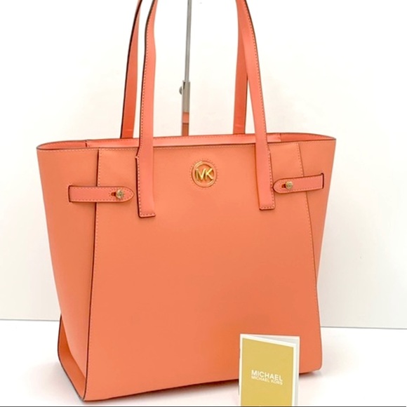 Michael Kors Carmen Large Leather NS Tote Sherbert - Picture 14 of 15